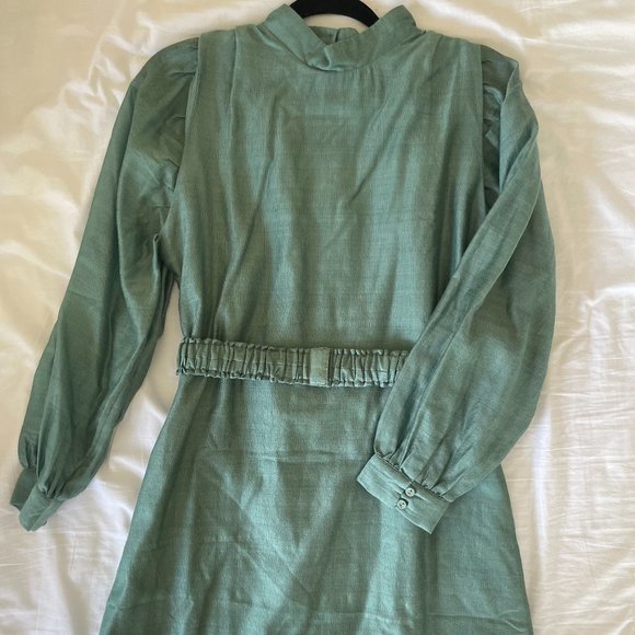 MIRTH Caftans teal colored mini-dress size small. BRAND NEW! - Picture 2 of 8